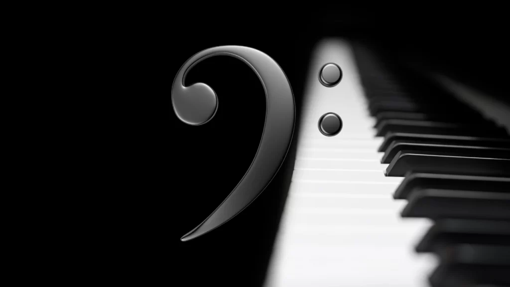 image of bass clef and piano-how to read bass clef