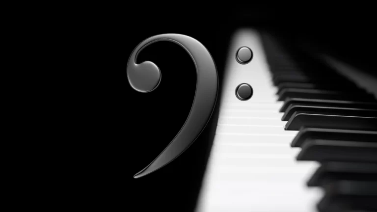 image of bass clef and piano-how to read bass clef